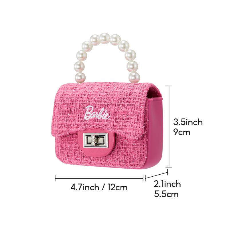 GrilsBag-MINISO Barbie  Mini Small Fragrance Crossbody Bag Cute Hand Bag MiniBag For Girls With Pearl Chain Lovely BirthdayGift Christmas Gift