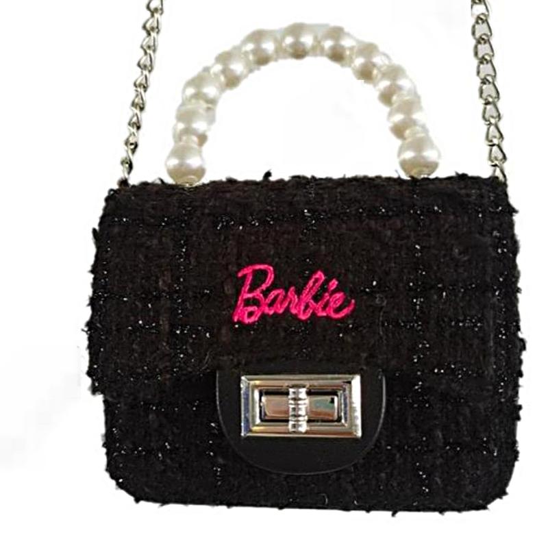 GrilsBag-MINISO Barbie  Mini Small Fragrance Crossbody Bag Cute Hand Bag MiniBag For Girls With Pearl Chain Lovely BirthdayGift Christmas Gift
